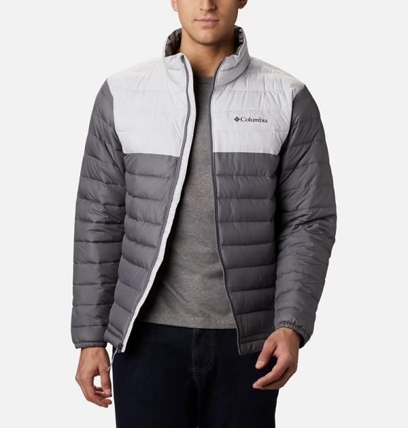 Columbia Powder Lite Insulated Jacket Grey For Men's NZ23756 New Zealand